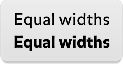 Equal width fonts
