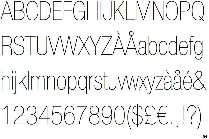 Neue Helvetica Condensed Ultra Light