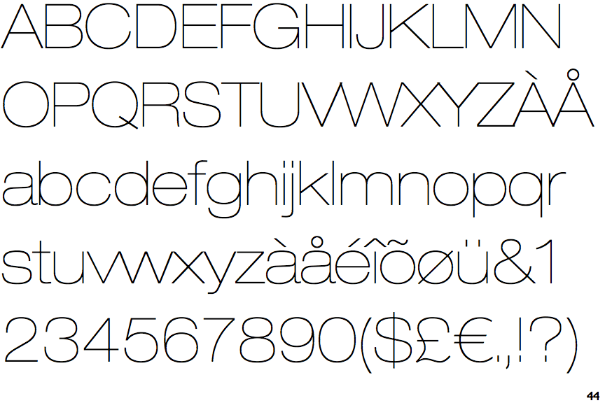 Neue Helvetica Extended Ultra Light