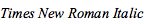 Times New Roman Italic