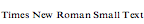 Times New Roman Small Text
