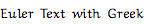 Euler Text with Greek