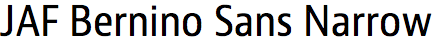 JAF Bernino Sans Narrow