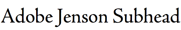 Adobe Jenson Subhead