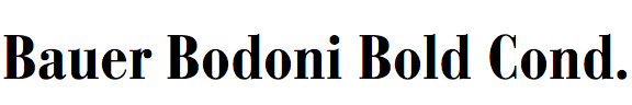 Bauer Bodoni Bold Condensed