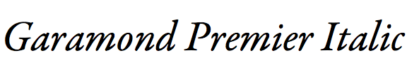 Garamond Premier Italic
