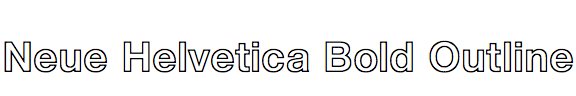 Neue Helvetica Bold Outline