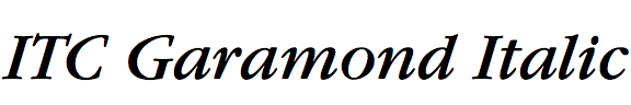 ITC Garamond Italic