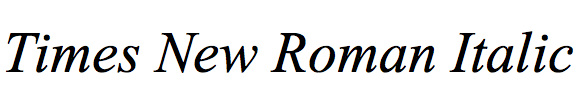 Times New Roman Italic