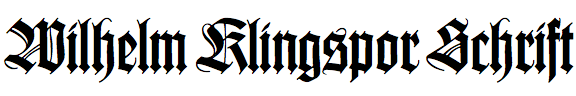 Wilhelm Klingspor Schrift