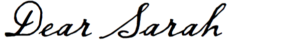 Dear Sarah