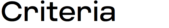 Criteria