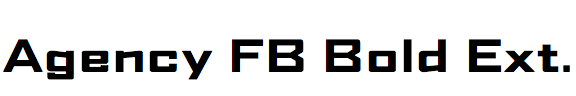 Agency FB Bold Extended
