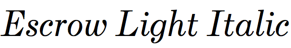 Escrow Light Italic