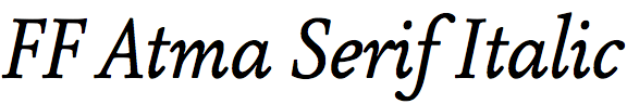 FF Atma Serif Italic