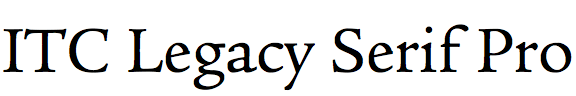 ITC Legacy Serif Pro