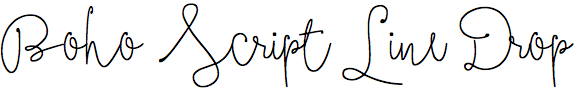 Boho Script Line Drop