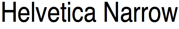 Helvetica Narrow