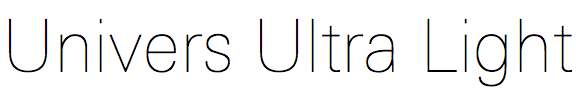 Linotype Univers Ultra Light