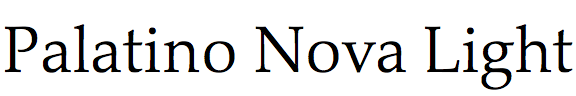 Palatino Nova Light
