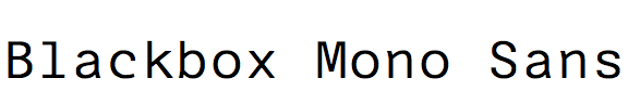 Blackbox Mono Sans