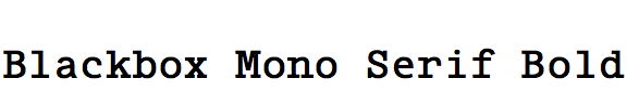Blackbox Mono Serif Bold