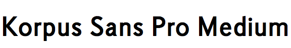 Korpus Sans Pro Medium