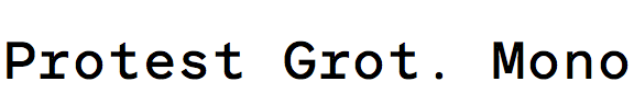 Protest Grotesk Mono