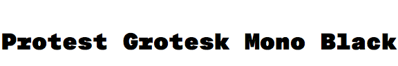Protest Grotesk Mono Black