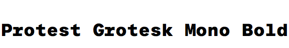 Protest Grotesk Mono Bold