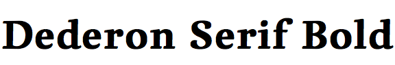 Dederon Serif Bold