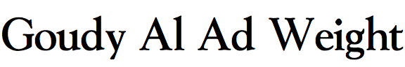 Goudy Al Ad Weight
