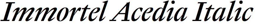 Immortel Acedia Italic
