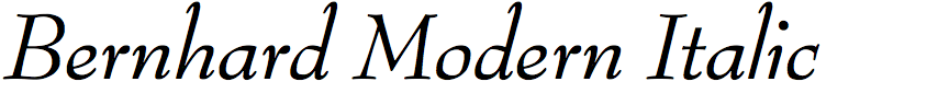 Bernhard Modern Italic