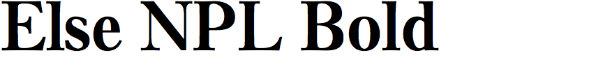 Else NPL Bold