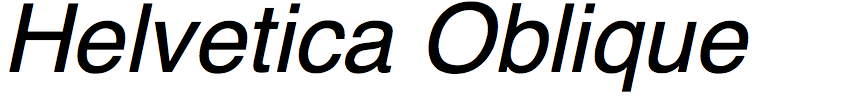 Helvetica Oblique