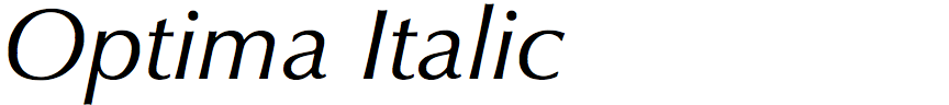 Optima Italic