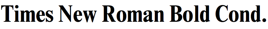 Times New Roman Bold Condensed