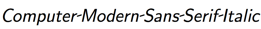 Computer Modern Sans Serif Italic