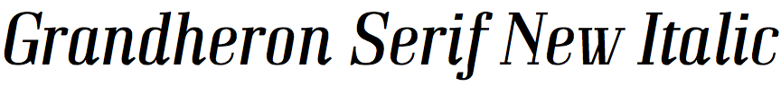 Grandheron Serif New Italic