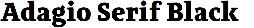 Adagio Serif Black