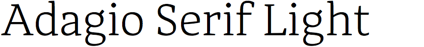 Adagio Serif Light