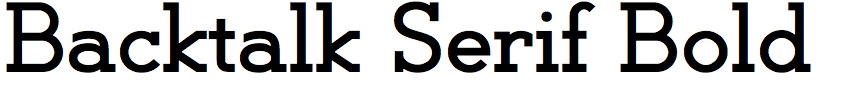 Backtalk Serif Bold