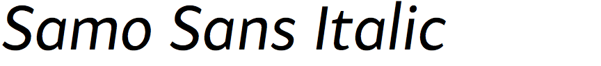 Samo Sans Italic