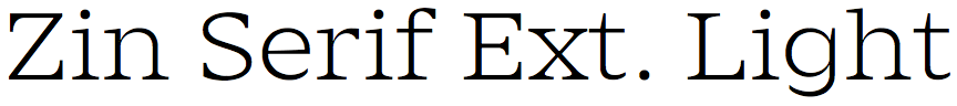 Zin Serif Extended Light