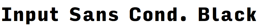 Input Sans Condensed Black