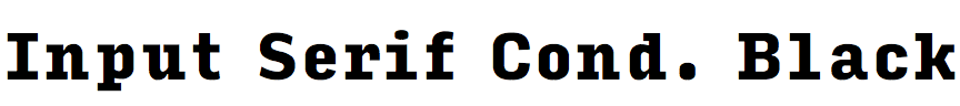 Input Serif Condensed Black