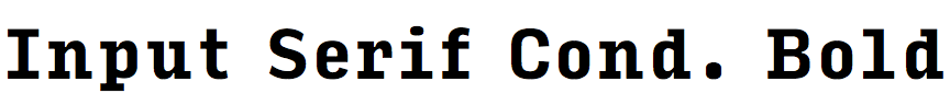 Input Serif Condensed Bold