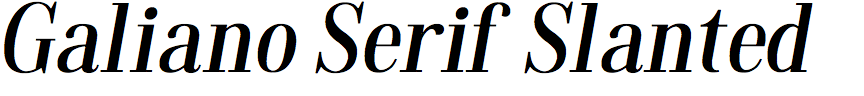 Galiano Serif Slanted