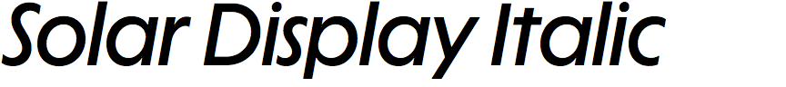 Solar Display Italic